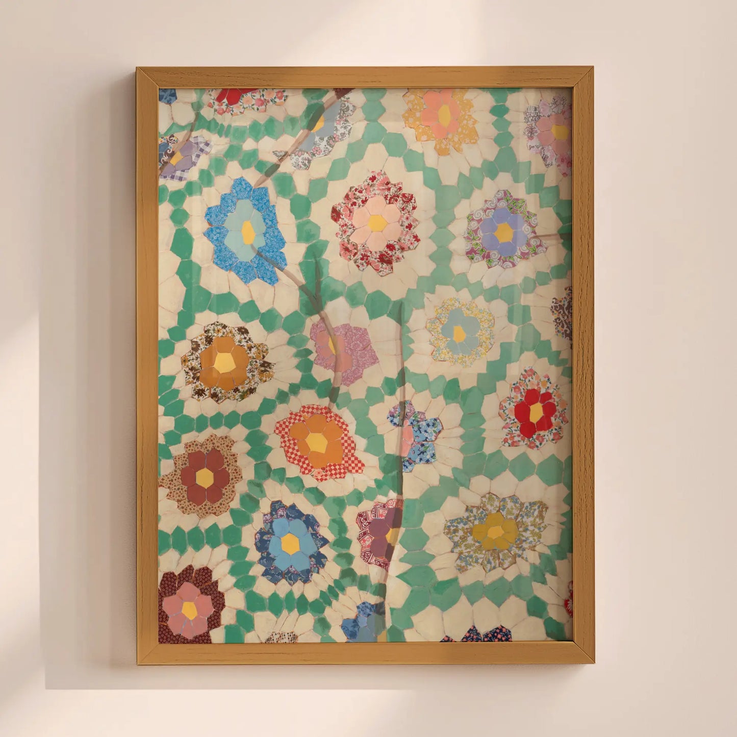 Green hexagon quilt 8 x 10 Quilt Print - Laurenspired