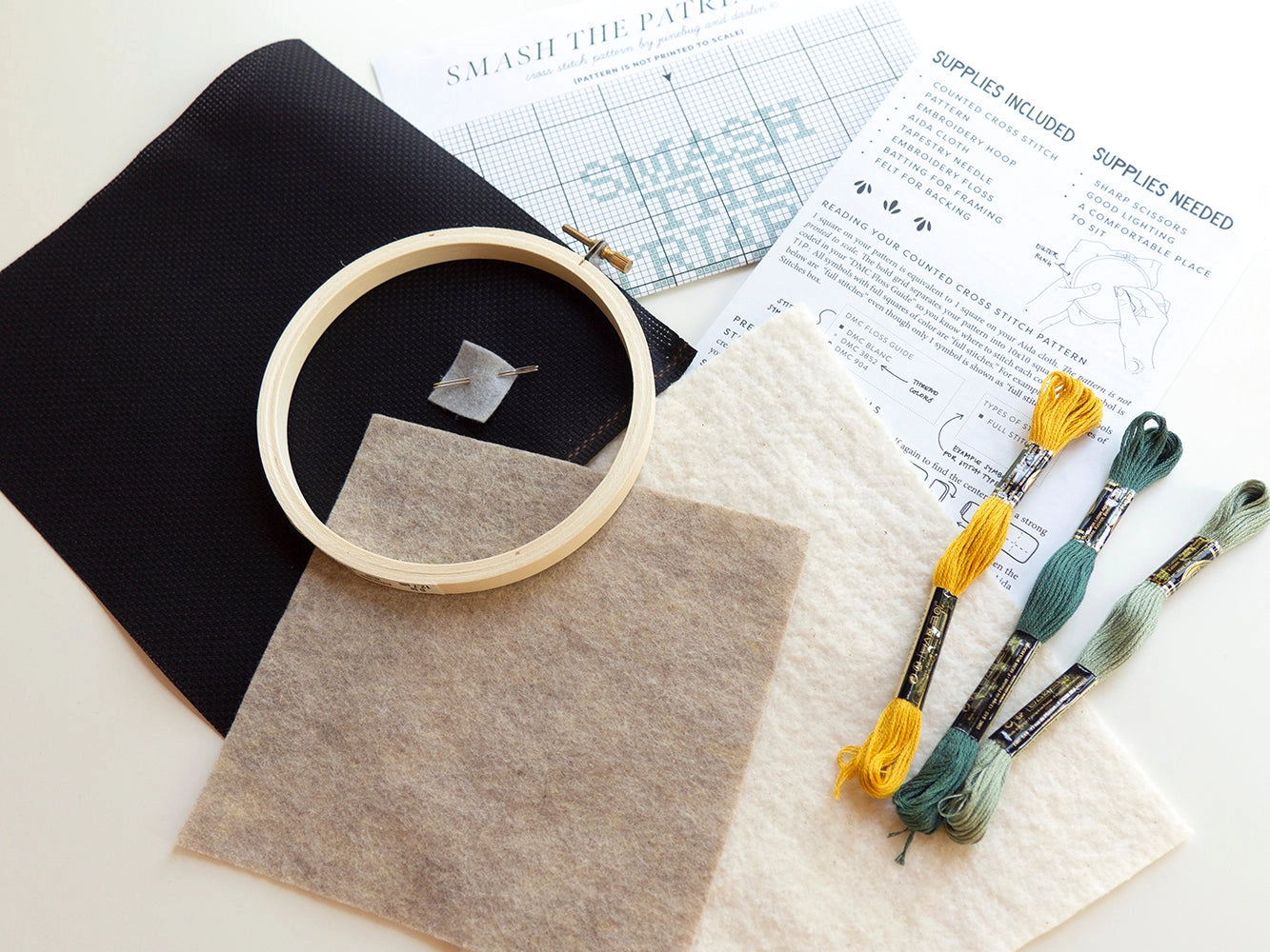 Smash the Patriarchy cross stitch kit