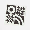 Black and White Quilt Block Sticker - Sarah Hearts