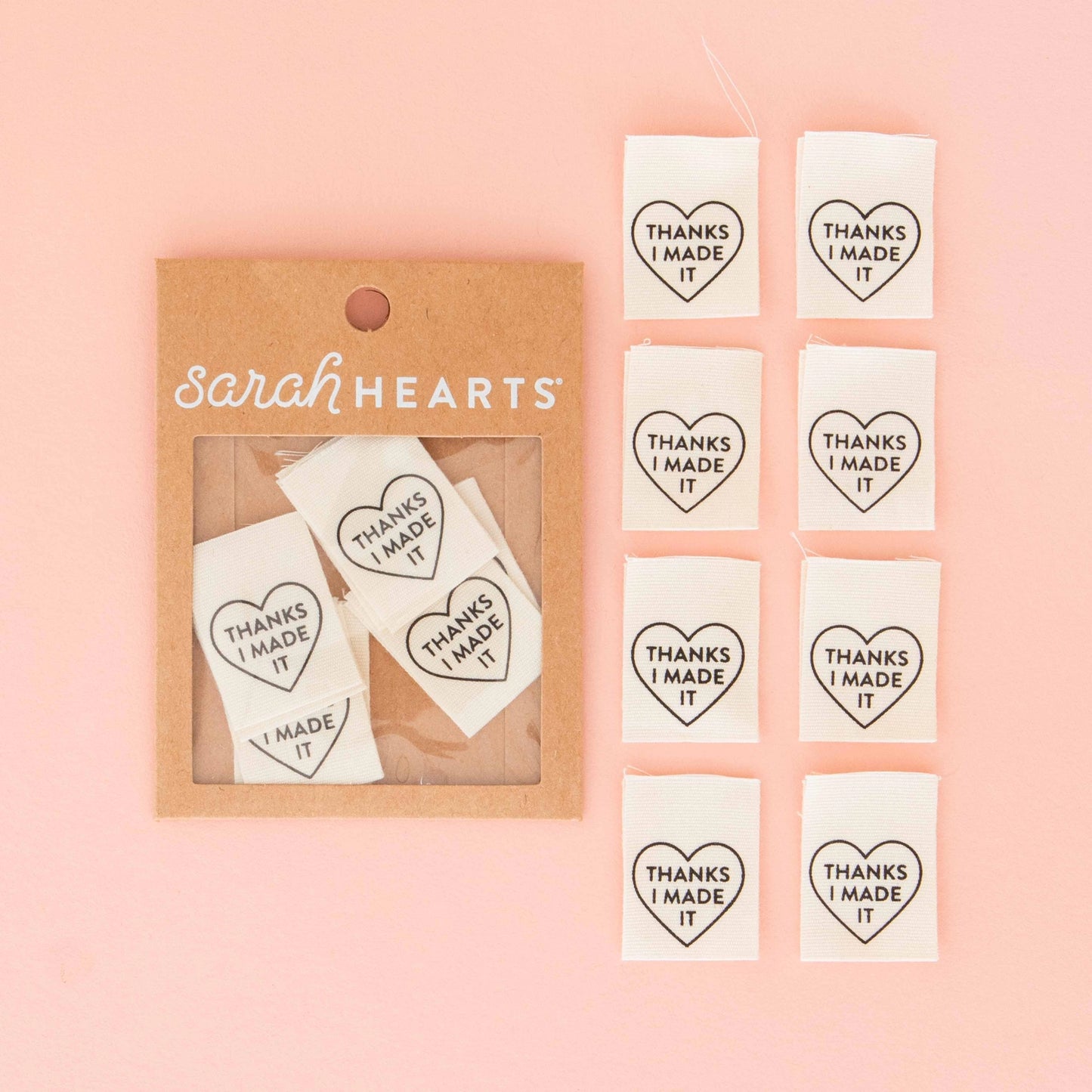 Thanks I Made It Heart Sewing Labels