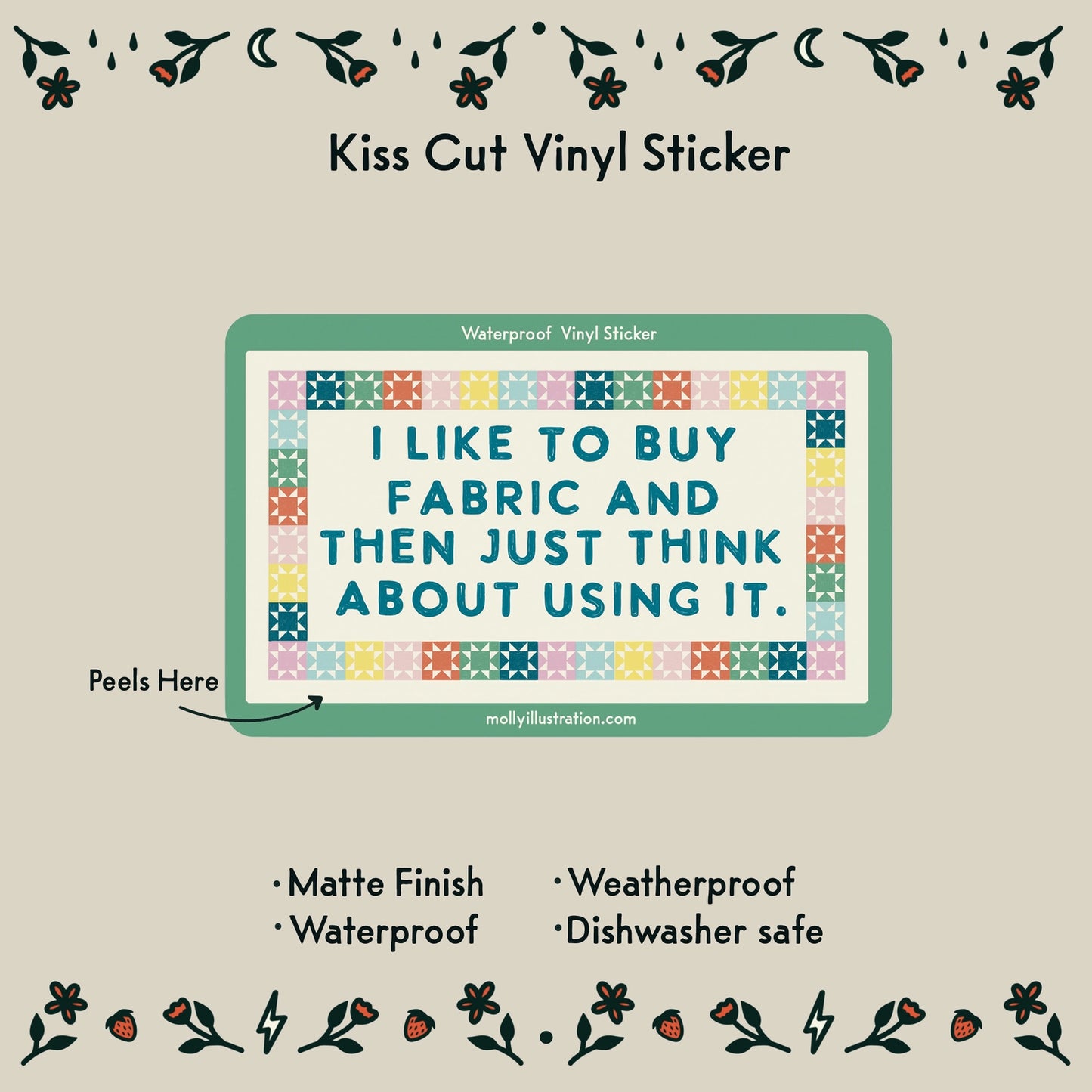 I like to buy fabric sticker