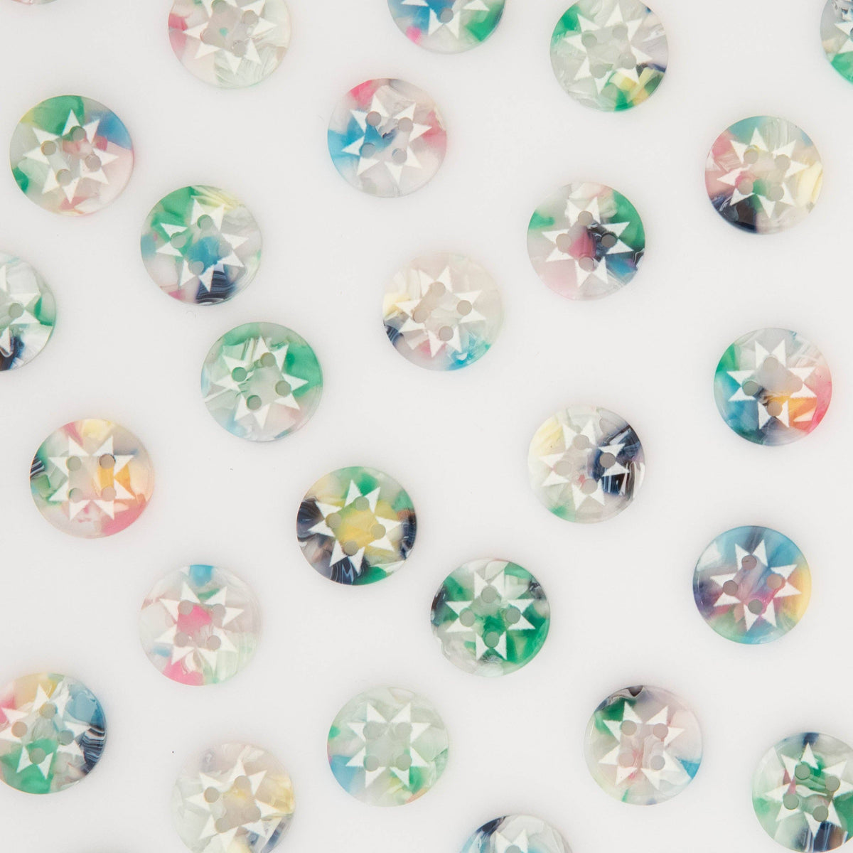 Small Confetti Quilt Star Buttons 5/8"