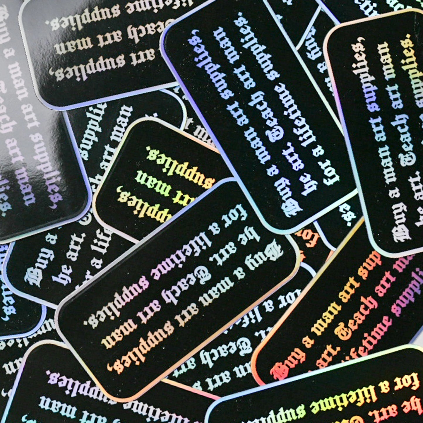 Teach a man to art sticker