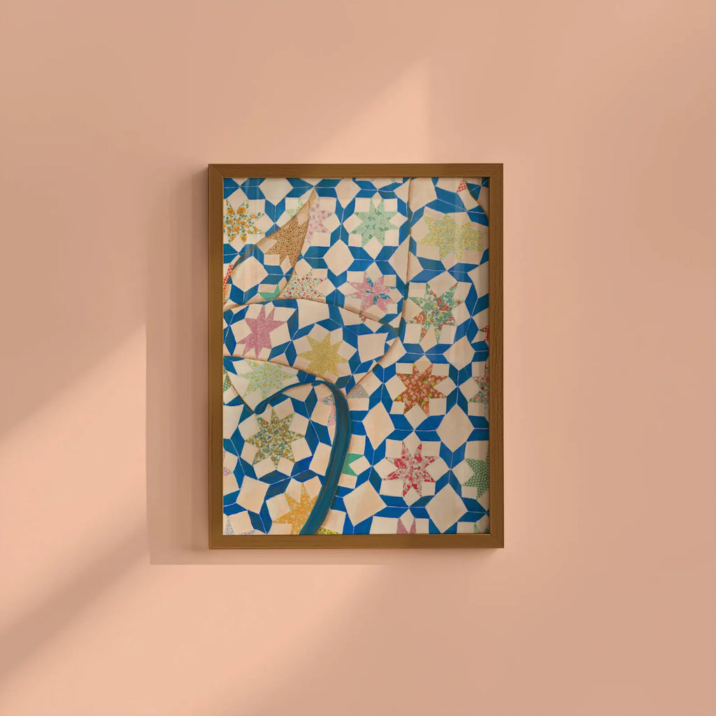 Blue with stars 8 x 10 Quilt Print - Laurenspired