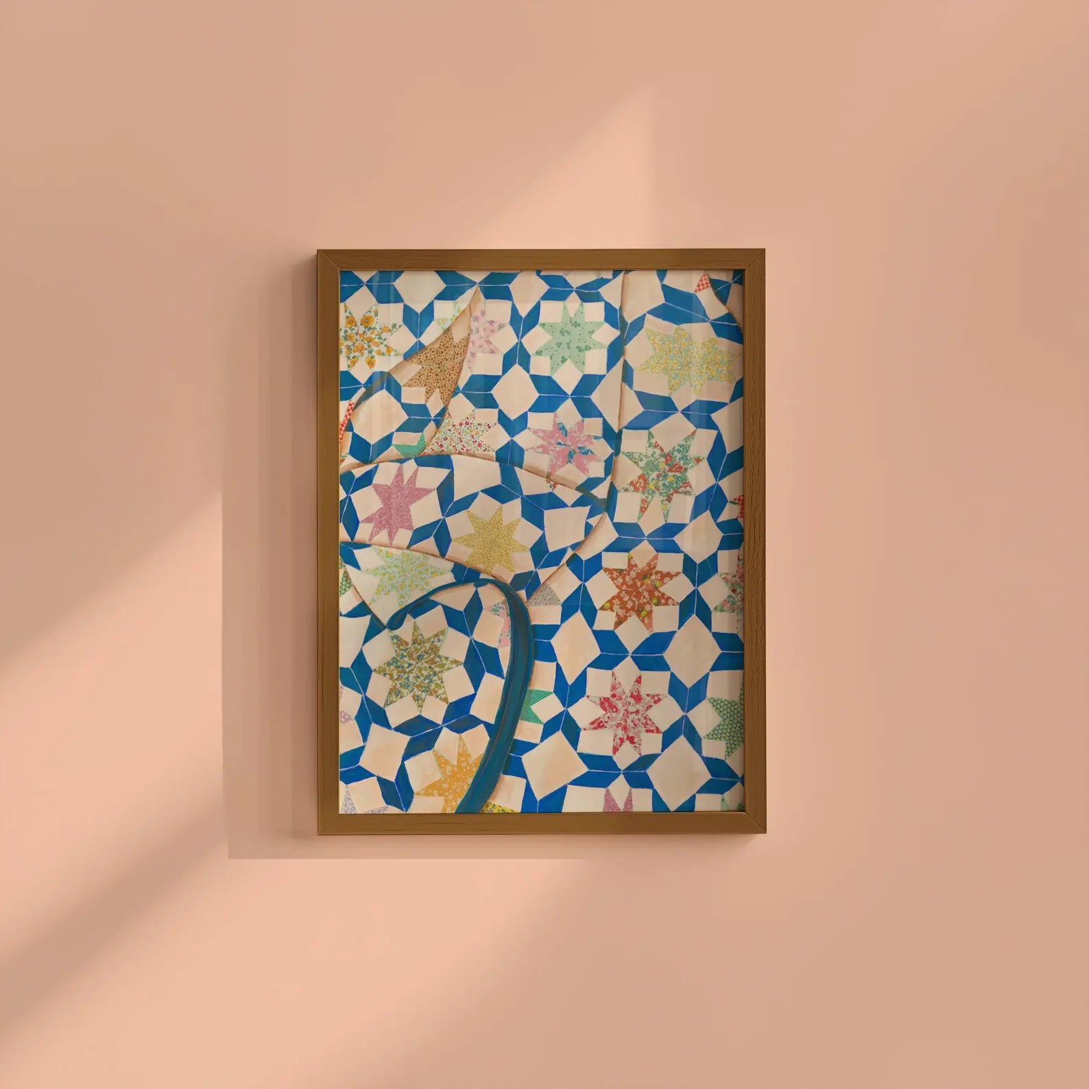Blue with stars 8 x 10 Quilt Print - Laurenspired