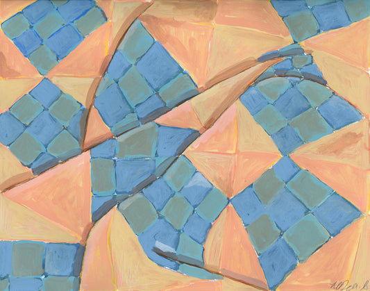 Blue and peach 8 x 10 Quilt Print - Laurenspired