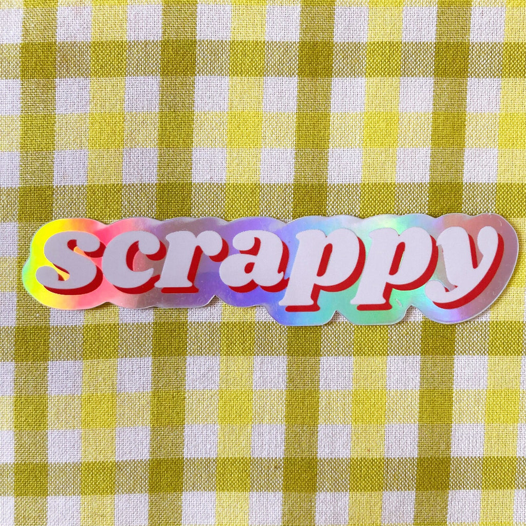 scrappy holographic sticker