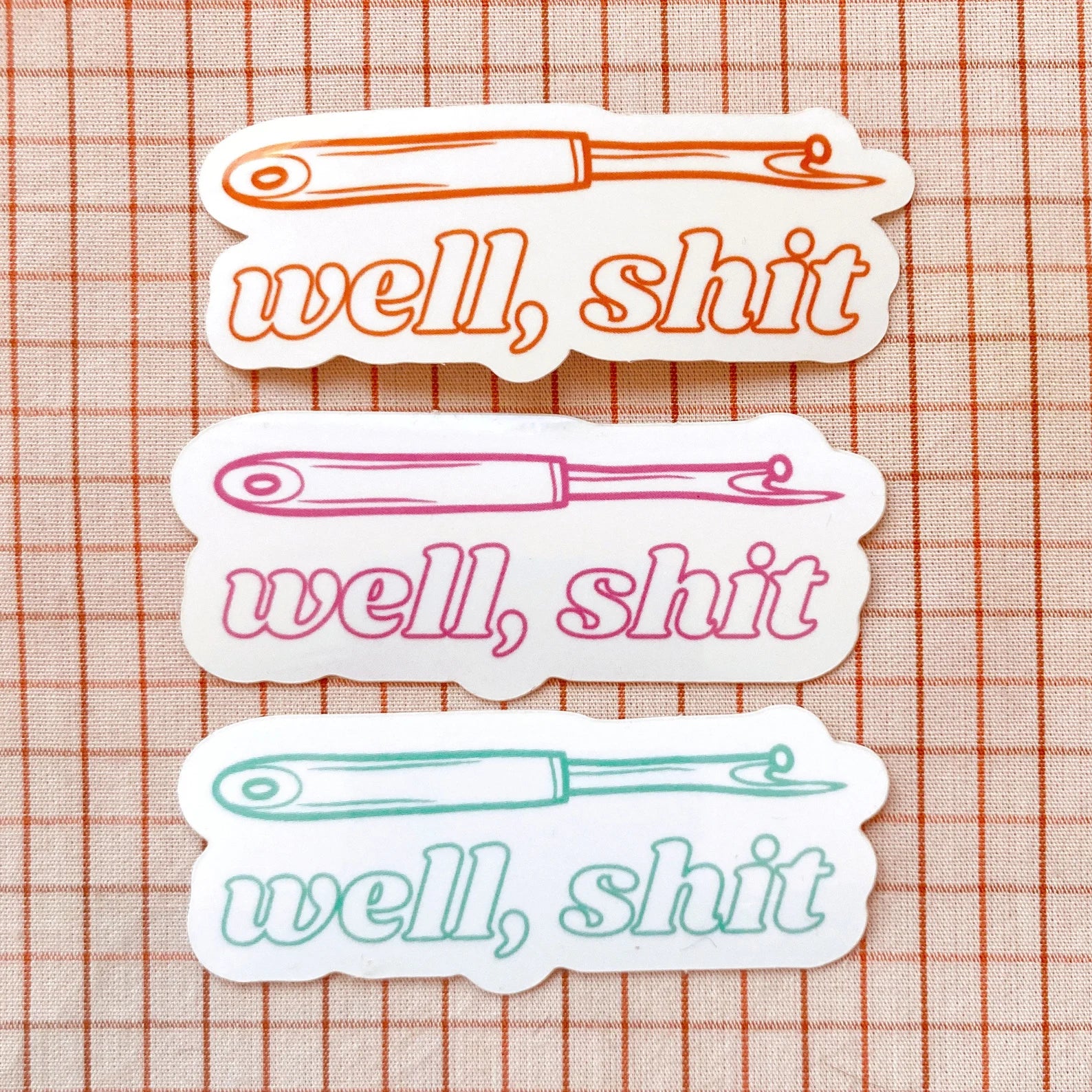 well, shit seam ripper sticker fuschia