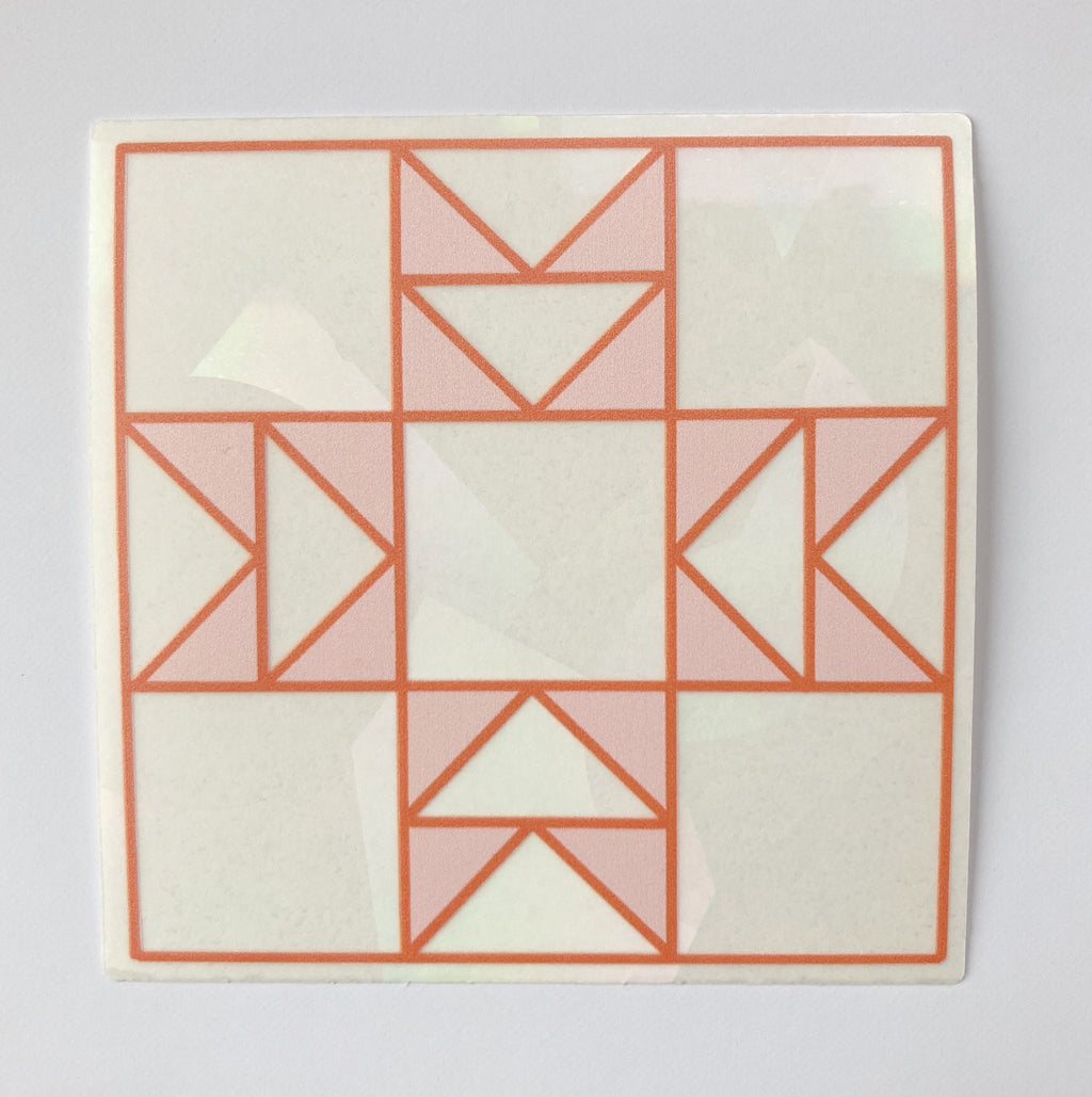 Quilt block rainbow maker window cling sticker