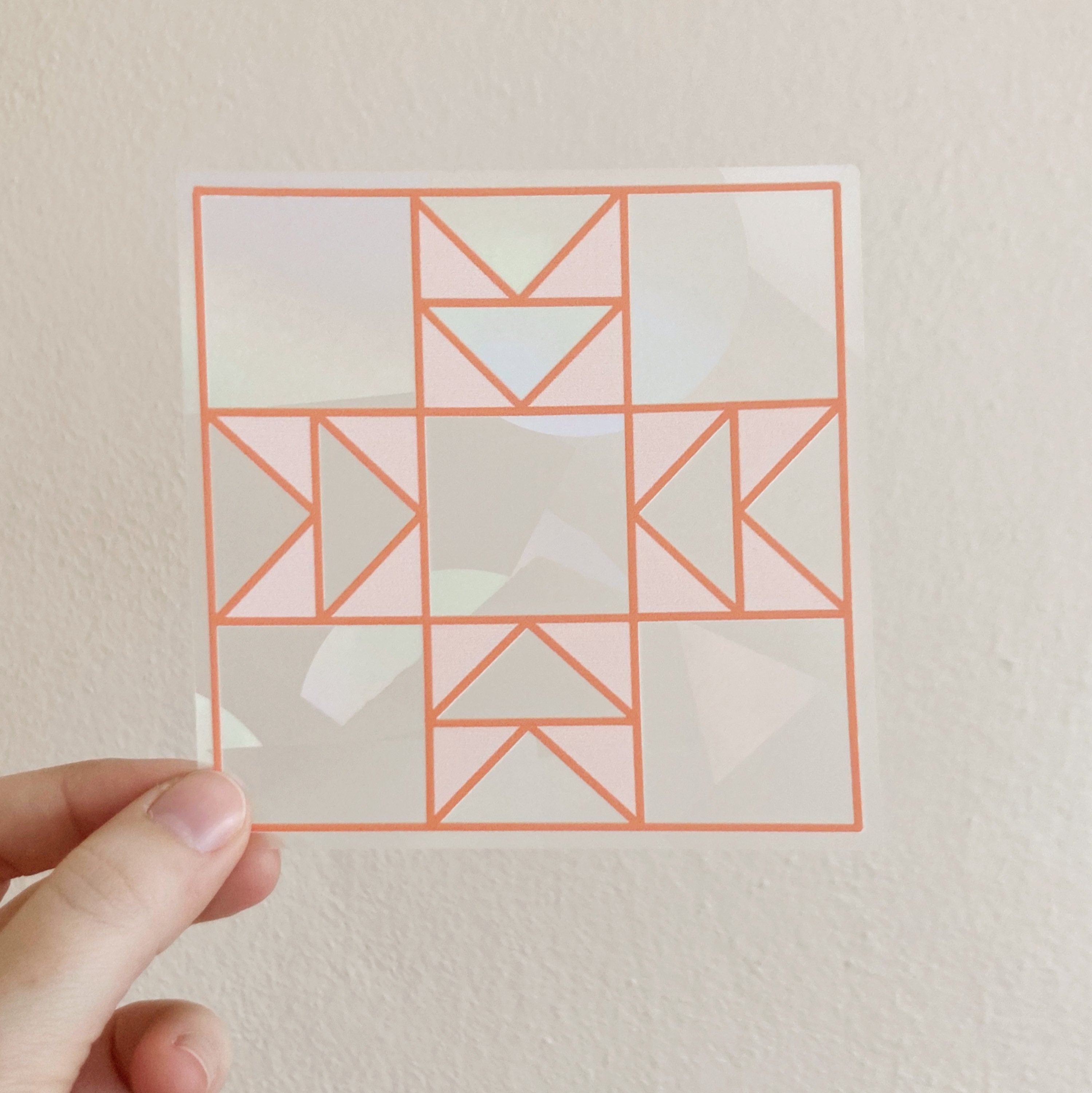 Quilt block rainbow maker window cling sticker